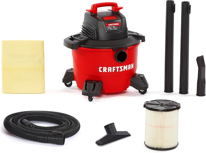 CRAFTSMAN CMXEVBE17584 6 Gallon 3.5 Peak HP Wet Dry Vac, Portable Shop Vacuum by CRAFTSMAN