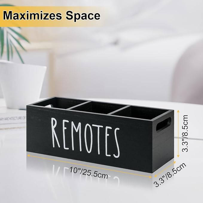 Remote Control Holder, Wooden TV Remote Holder - Image 3