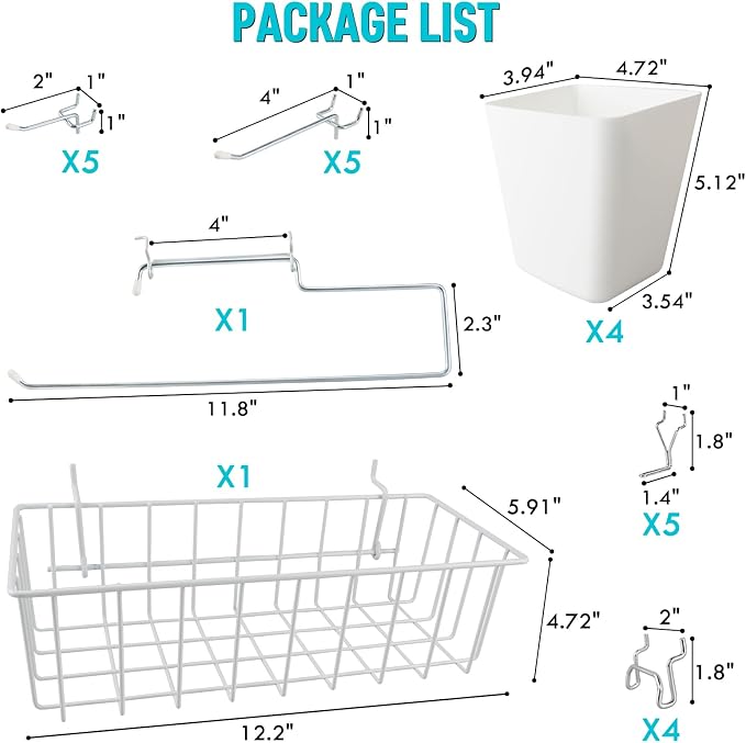 G.CORE Peg Board Organizer 21 Pack, Pegboard Accessories - Image 2