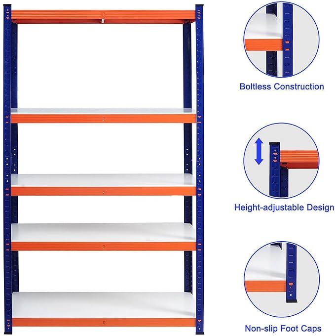 Heavy Duty Garage Storage Shelves, 5-Tier Adjustable Metal Shelving Unit - Image 3