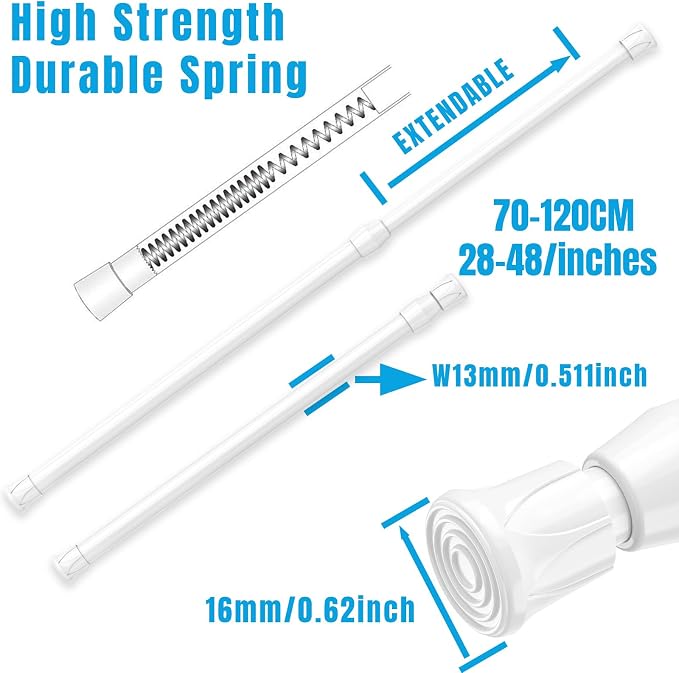 AIZESI Spring Tension Curtain Rods Short Tension Rod - Image 9