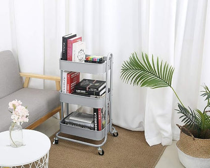 Melody House 3-Tier Metal Mesh Utility Rolling Cart Storage Organization Cart - Image 2