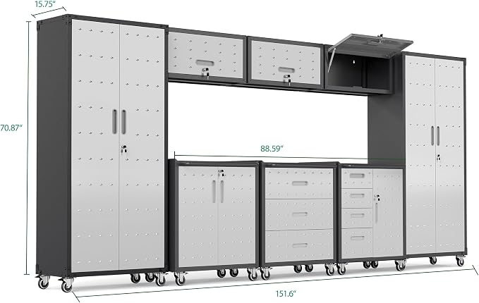 Garage Cabinet System | Heavy Duty Steel All-in-One Modular Garage Cabinet Set - Image 2