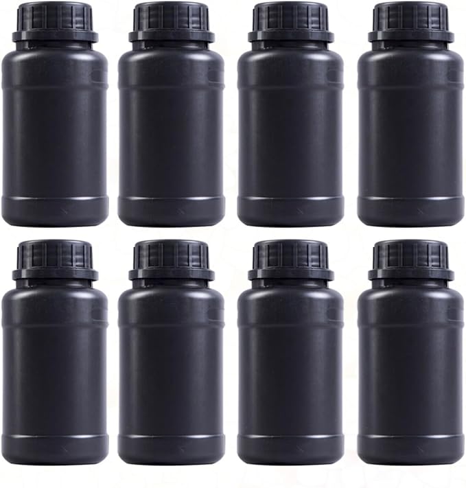 8pcs Black Hdpe Plastic Bottles - Image 5