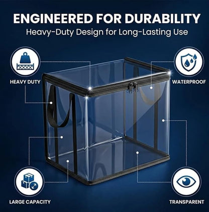3 Pack Large Clear Thick Plastic Storage Box - Image 7
