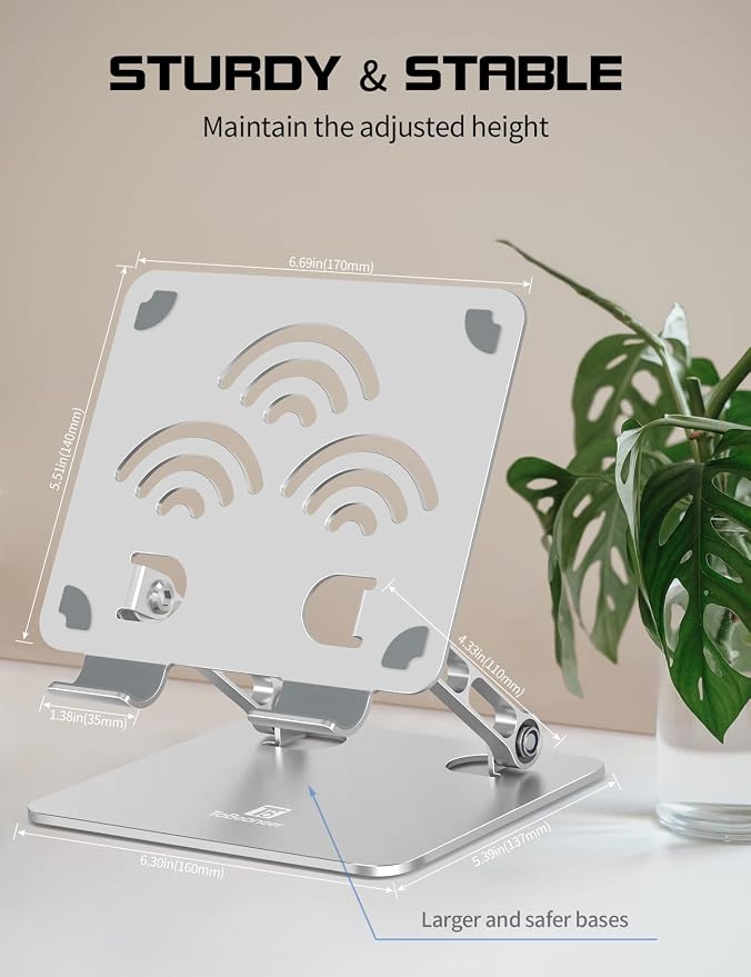 Adjustable Tablet Stand for Desk, Premium Aluminum Holder for iPads, and All - Image 4