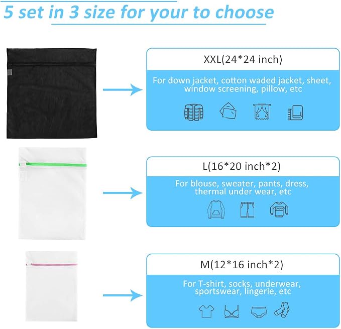 GOGOODA Mesh Laundry Bags for Delicates Durable Protective Wash Bags | Travel - Image 6