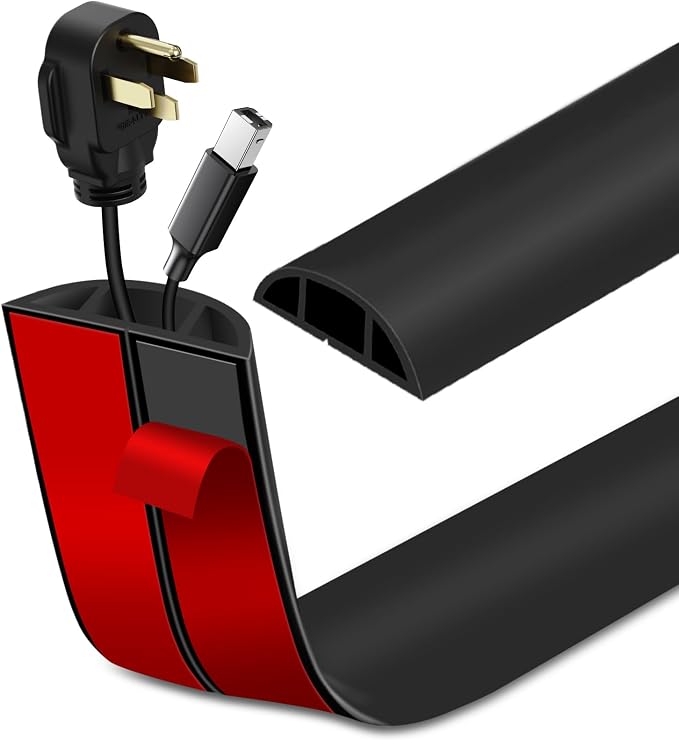 Floor Cord Cover Self Adhesive Cord Hider Floor Extension Cord Covers by LSGCQ