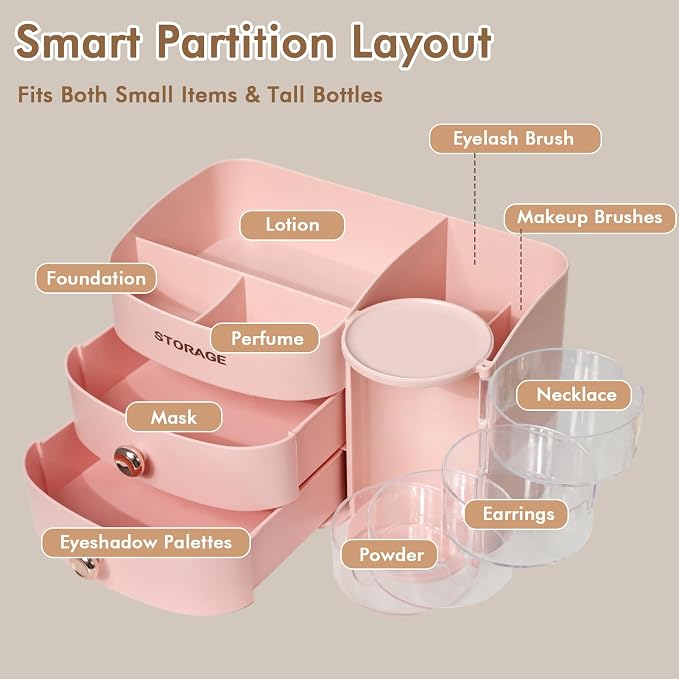 XIAPIA Makeup Organizer Countertop, Make Up Organizer - Image 3