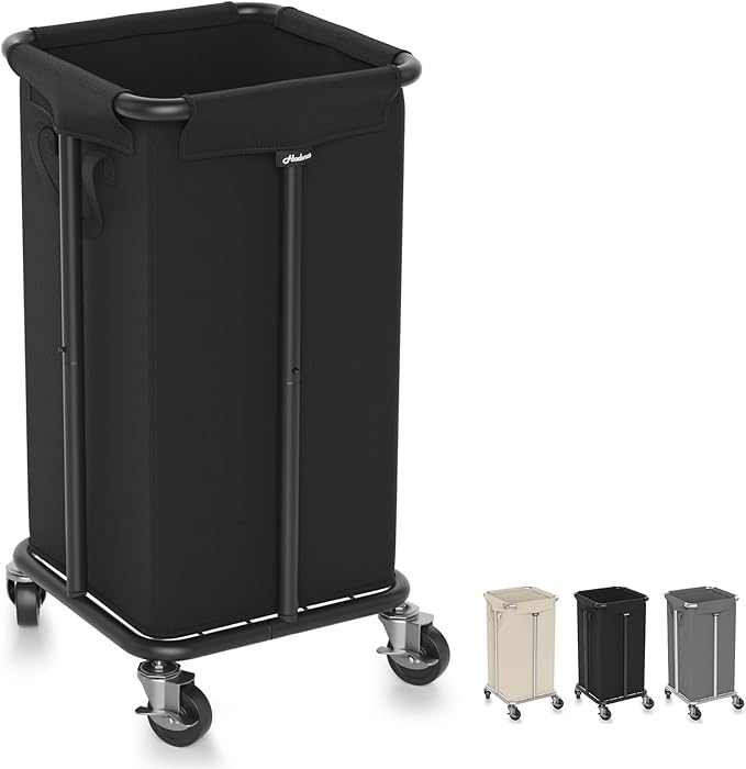 Laundry Basket with Wheels, Rolling Laundry Hamper, 30 Gal., Removable and by Hodonas