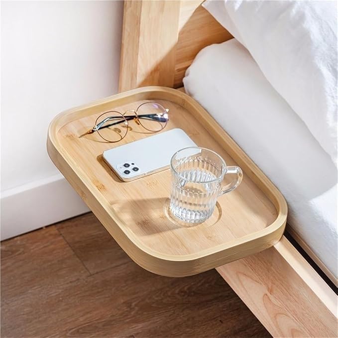 Bedside Caddy, Clip-on Wooden Bedside Shelf by Unknown