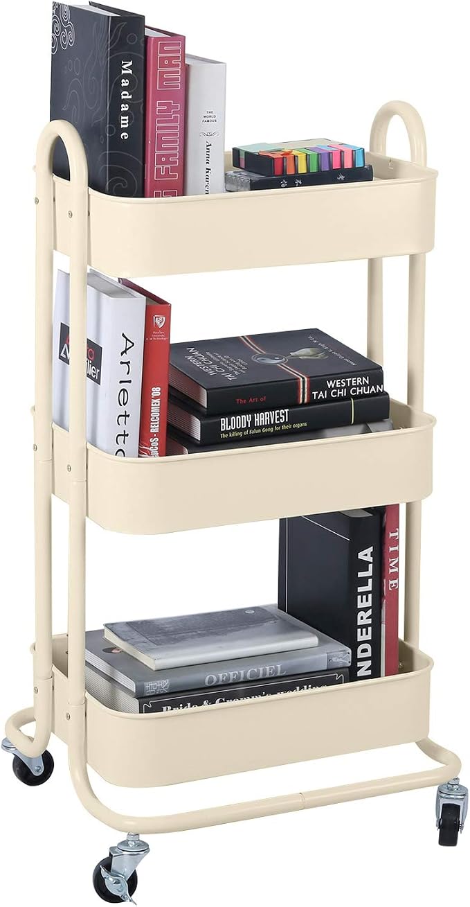 Melody House 3-Tier Metal Mesh Utility Rolling Cart Storage Organization Cart by MelodyHouse