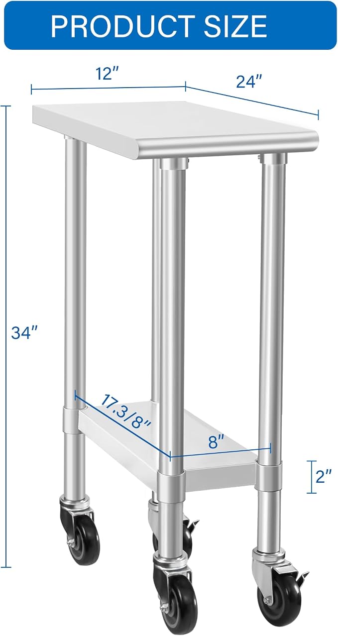 HARDURA Stainless Steel Commercial Table Prep & Work Table - Image 3