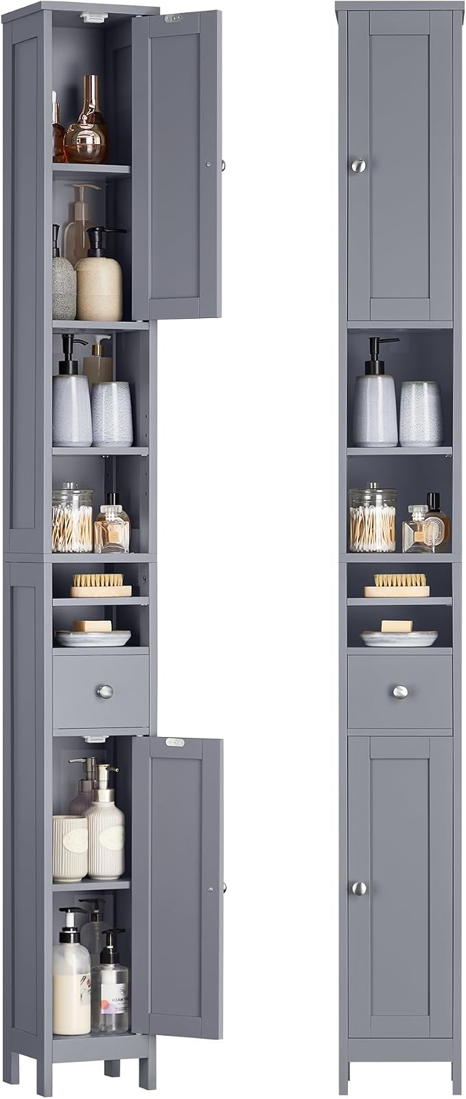 VASAGLE Tall Bathroom Cabinet, Slim Freestanding Bathroom Storage Cabinet by Unknown