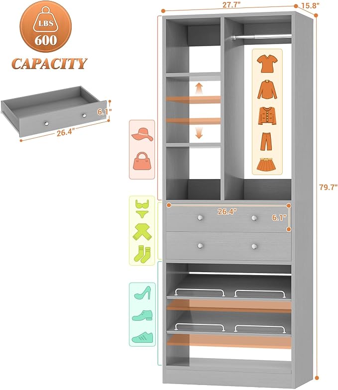 Besiost Small Closet System, Walk-in Closet Systems - Image 3