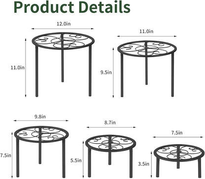 5 Pack Metal Plant Stands, Heavy Duty Potted Holder - Image 6