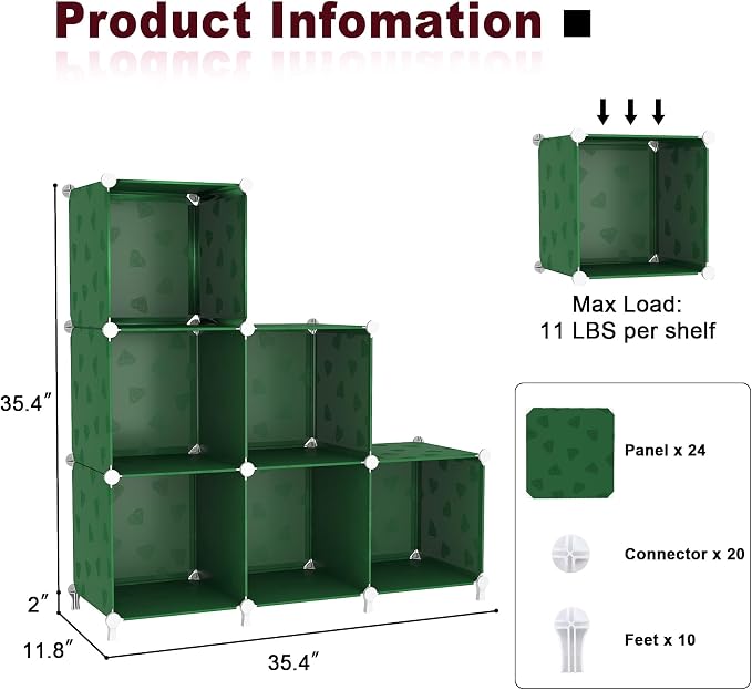 UNKU 6 Cube Storage Organizer, Closet Organizer Storage Shelves, Clothes - Image 3