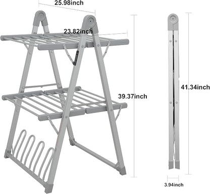 Electric Heated Clothes Drying Rack, Foldable Heated Garment Dryer - Image 4