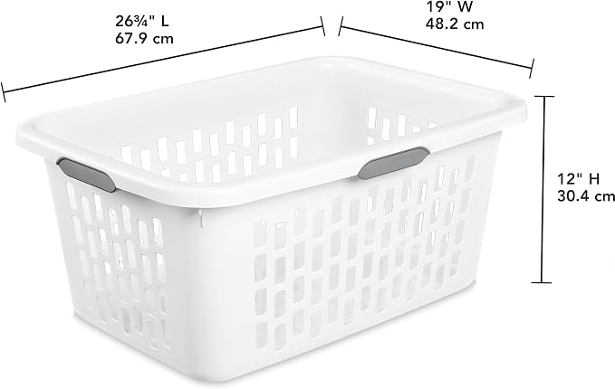 Sterilite Laundry Basket, Plastic Clothes Hamper, Large Rectangle Bin - Image 6