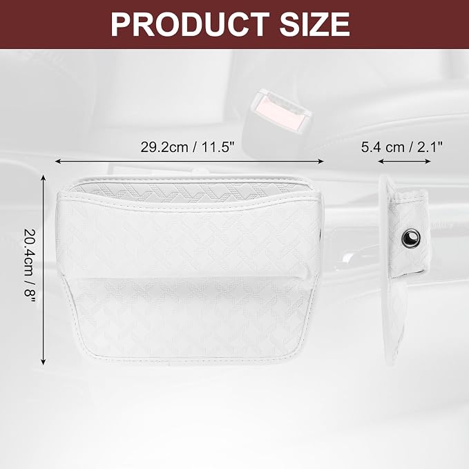 HARFINGTON Car Seat Gap Filler Organizer 11.5 x 8 x 2.1 Inch Leather Universal - Image 2