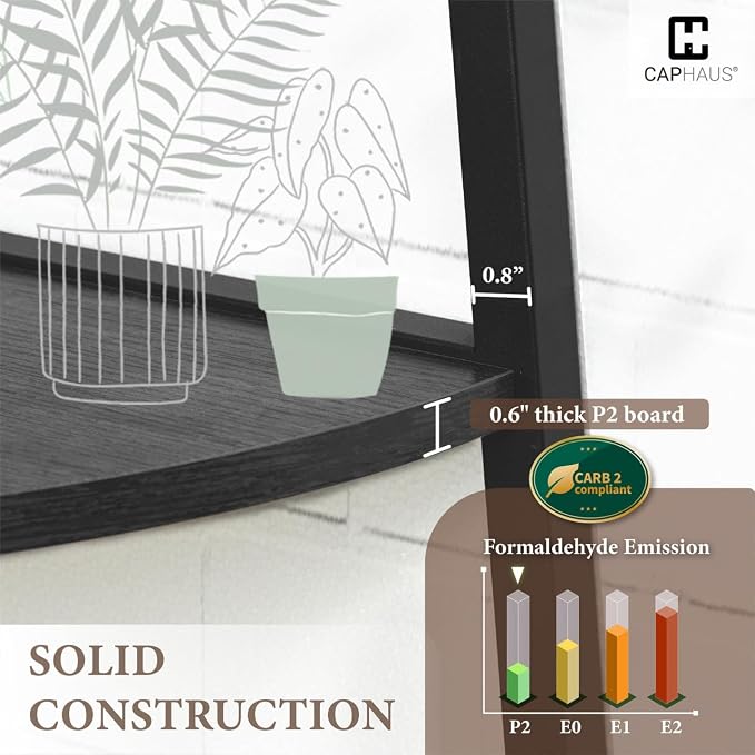 CAPHAUS 4-Tier Corner Shelf Stand, Tall Display Shelves, Ladder Corner Wood - Image 3