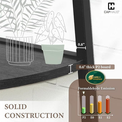 CAPHAUS 4-Tier Corner Shelf Stand, Tall Display Shelves, Ladder Corner Wood - Image 3