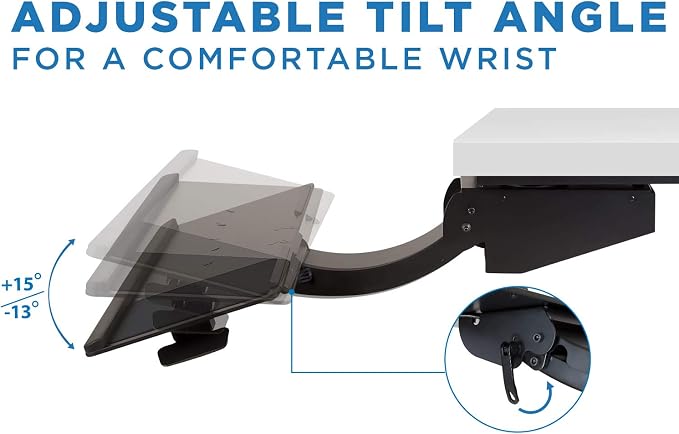 Mount-It! Sit Stand Keyboard Tray, Height Adjustable Under Desk Keyboard and - Image 7