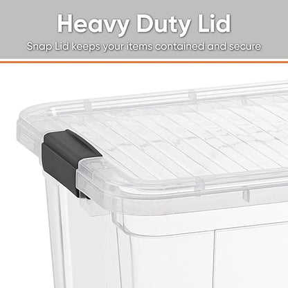 Superio Storage Bins with Lids- 8 Pack, 6.6 Qt Clear Boxes - Image 3