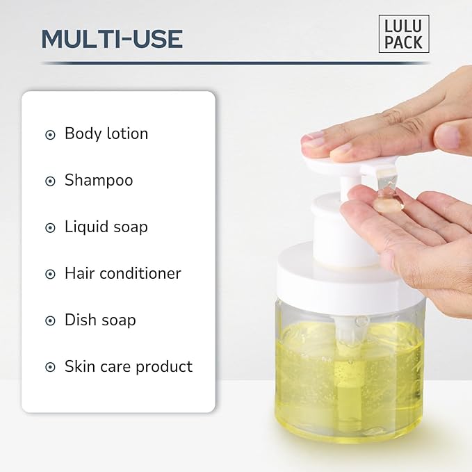 Lulupack Pump Bottle Dispenser for Soap - 8 oz Plastic Empty Container for - Image 4