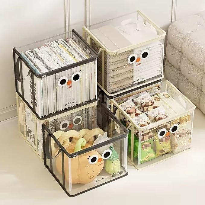 Book Storage Bag, Zippered PVC Plastic Toy Storage Bag, Books And - Image 6