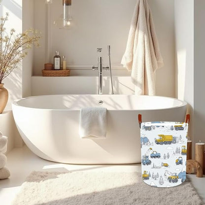 Laundry Baskets 15.7x19.7 Inch Construction Truck Mountain Scene Design - Image 6