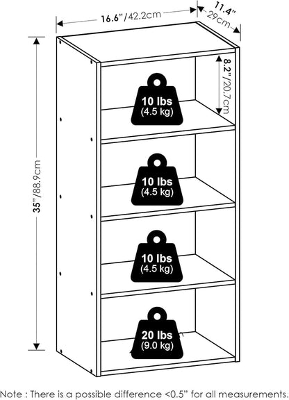Furinno Basic Book Shelf, 4-Tier Bookcase - Image 3