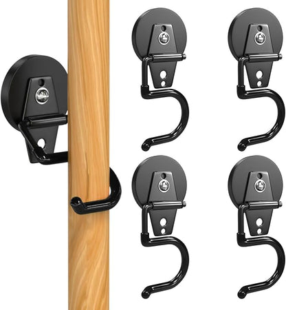 3-H Magnetic Mop Broom Holder and Mop Organizer 4 Pack, Heavy Duty Strong by 3-H