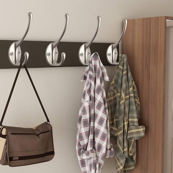 IBosins 10 Pack Heavy Duty Dual Coat Hooks Wall Mounted - Image 6