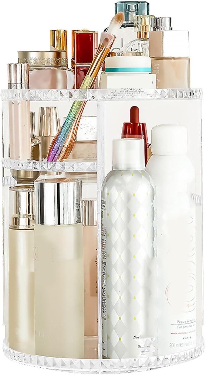 Asixxsix Rotating Makeup Organizer, Makeup Storage Carousel Tower by Asixxsix