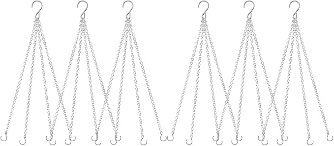 garini 6 Pack, 23 Inch Silver Hanging Baskets Chain, Hanging Chains by garini