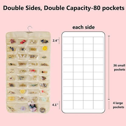 Bloss Hanging Jewelry Organizer 80 Pockets Hanging Double-Side Jewel Hanger - Image 8