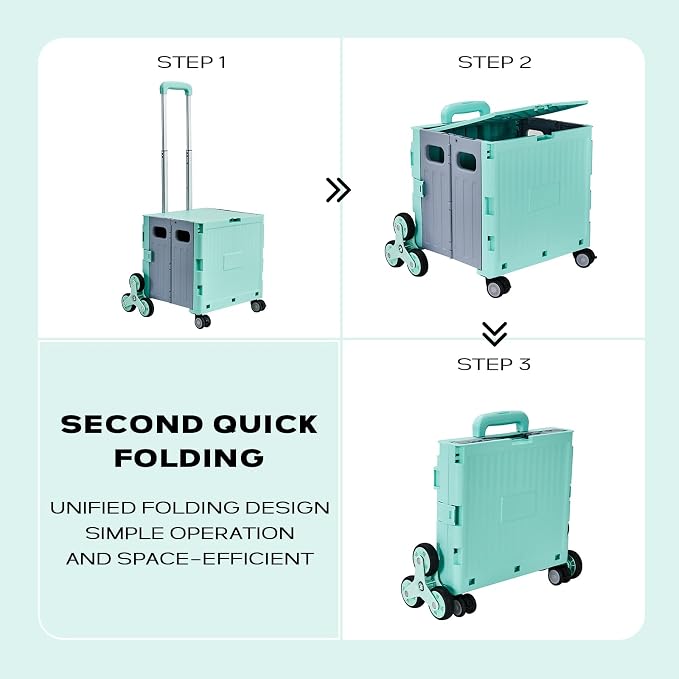 Utility Cart Foldable Shopping Cart Book Storage Cart, - Image 7