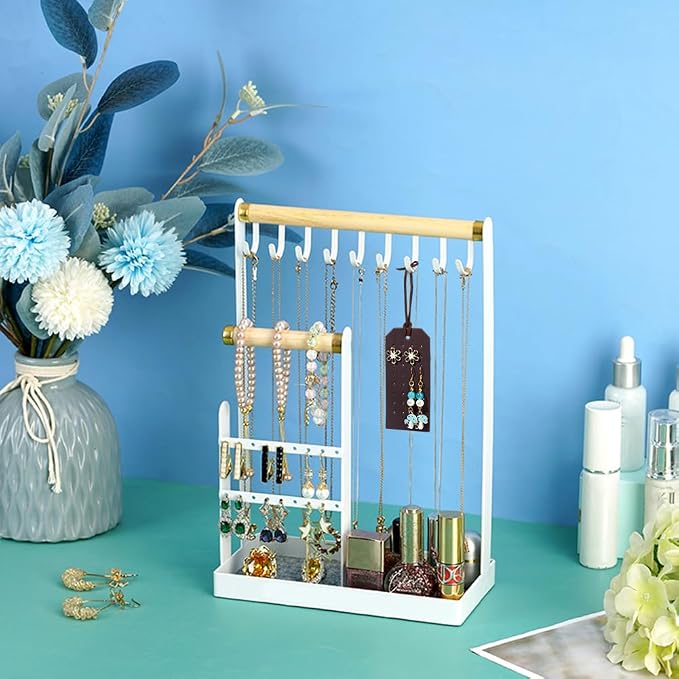 6Pcs PU Leather Stud Hanging Case 32 Holes Portable Pierced Earring Display - Image 5