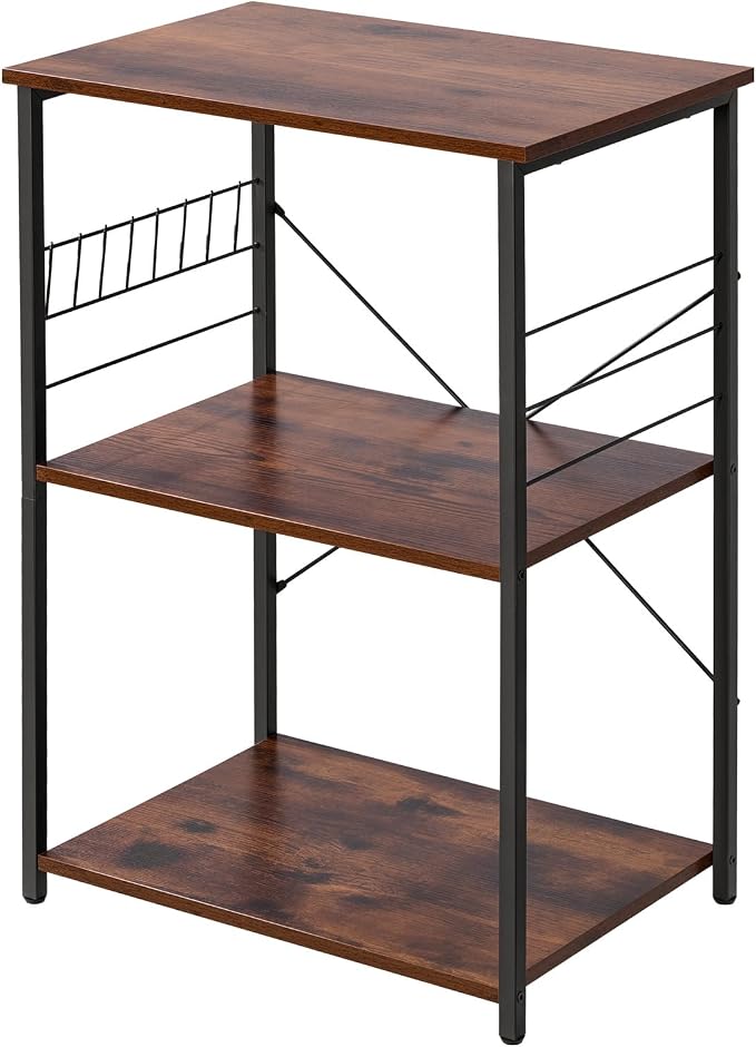 VEVOR Kitchen Utility Cart, 3 Tier 23.7 in Microwave Stand Coffee Cart - Image 9