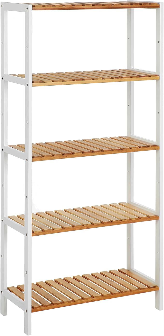 SONGMICS Bamboo Storage Shelf, 5-Tier Shelving Unit, in The Entryway, Living by Unknown
