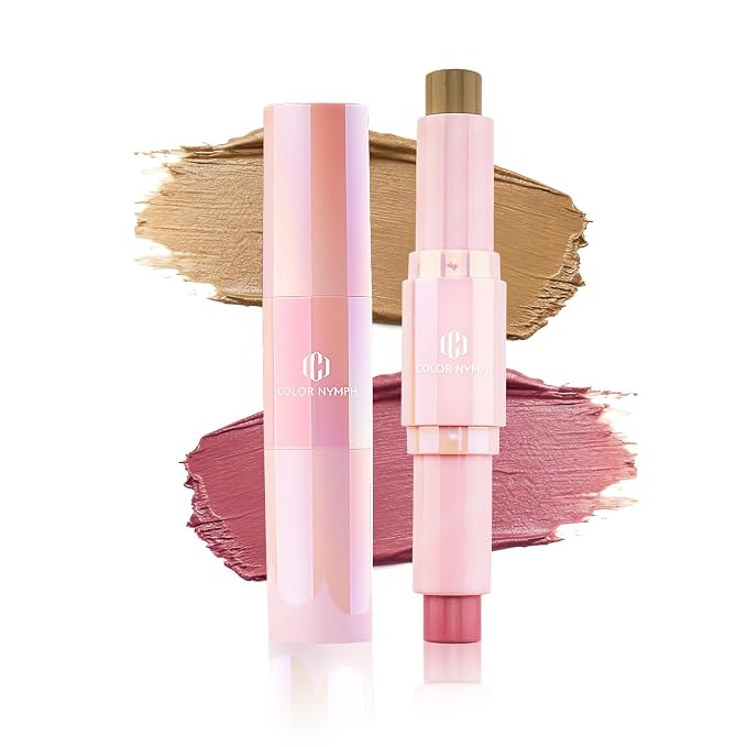 Color Nymph Blush Contour Stick, Cream Blush & Contour Matte Texture Double-end by ColorNymph