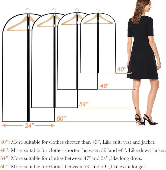 Garment Bags for Hanging Clothes Suit Cover Travel Garment Bag for Closet - Image 2