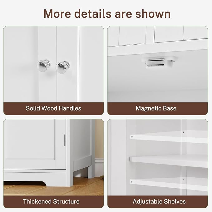 Iwell Tall Bathroom Cabinet, Storage Cabinet - Image 8