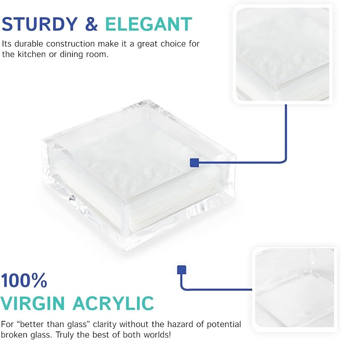 Huang Acrylic Clear Square Paper Napkin Holder | - Image 5