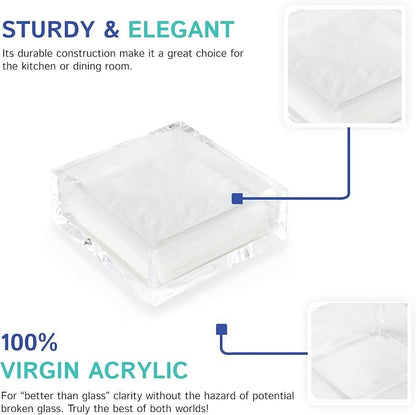 Huang Acrylic Clear Square Paper Napkin Holder | - Image 5