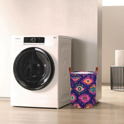 Laundry Baskets 15.7x19.7 Inch Large Colorful Eye Pattern Collapsible Laundry - Image 7