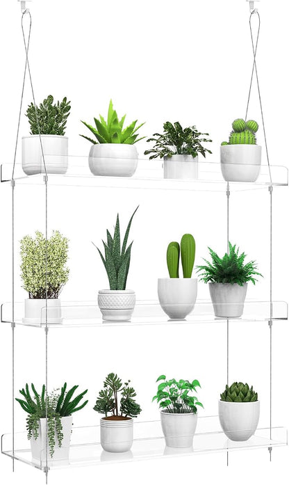 3-Tier Hanging Clear Plant Shelves - Image 4
