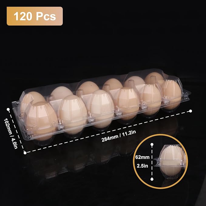 120 Pack Bulk Egg Cartons, Egg Tray Carton Holder - Image 2