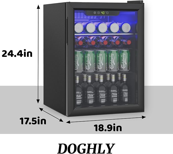 2.6 Cu.ft Beverage Refrigerator Cooler, 95 Can Mini Fridge - Image 3